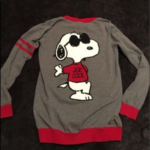 Charlie Brown Snoopy Joe Cool Cardigan
